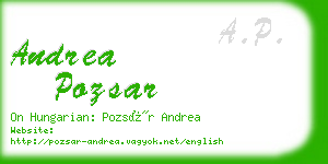 andrea pozsar business card